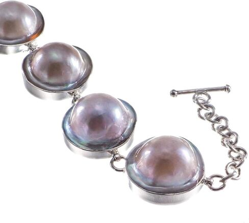 Blister Mabe Cultured Pearl 925 Sterling Silver Choker Necklace, 16" in Kuwait