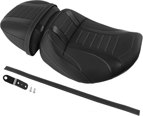 H RUO Motorcycle Two Up Seat Driver Passenger Seat Low Profile PU Leather Seat Fits for Harley Touring Road Glide Street Glide FLTRX FLTRXSE FLHX FLHXSE 2023-2025 2024 in Saudi Arabia