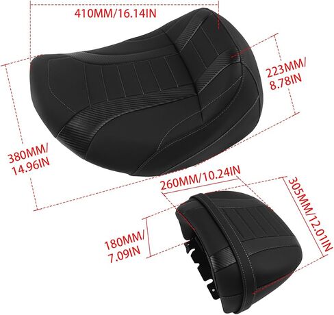 H RUO Motorcycle Two Up Seat Driver Passenger Seat Low Profile PU Leather Seat Fits for Harley Touring Road Glide Street Glide FLTRX FLTRXSE FLHX FLHXSE 2023-2025 2024 in Saudi Arabia