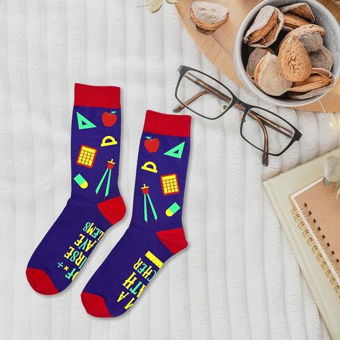 جوارب مدرسية للنساء والرجال، جوارب أنا مدرس رياضيات، هدايا تقدير المعلمين لعيد ميلاد المعلم وعيد الميلاد وعيد الشكر والتقاعد، هدايا تخرج الطلاب لمعلمي الرياضيات -04 in Kuwait