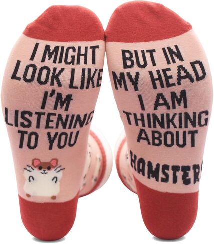 جوارب الهامستر اللطيفة، هدايا الهامستر، إكسسوارات الهامستر، أشياء ديكور لمحبي حيوانات الهامستر الأليفة، جوارب الهامستر المجنونة المبتكرة، هدايا عيد الميلاد المثالية للنساء والرجال.(089) in Kuwait