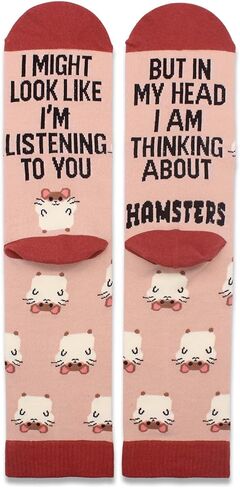 جوارب الهامستر اللطيفة، هدايا الهامستر، إكسسوارات الهامستر، أشياء ديكور لمحبي حيوانات الهامستر الأليفة، جوارب الهامستر المجنونة المبتكرة، هدايا عيد الميلاد المثالية للنساء والرجال.(089) in Kuwait