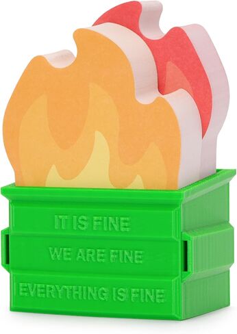 Dumpster Fire Sticky Notes Set, 350 Sheets Funny Sticky Post It Notes for Work and Office, Dumpster Fire Desk Accessories for Coworkers Boss Gift Christmas Birthdays (Garbage Can Set) in Saudi Arabia