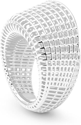 Silver Ring for Women，Imitation Platinum Hollow Out Design Ring，Personality Trend Fashion Ring in Saudi Arabia