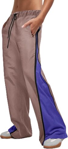Panadila Women Wide Leg Track Pants Y2K Parachute Pants Color Block Baggy Sweatpants Elastic Waist Trousers in Saudi Arabia