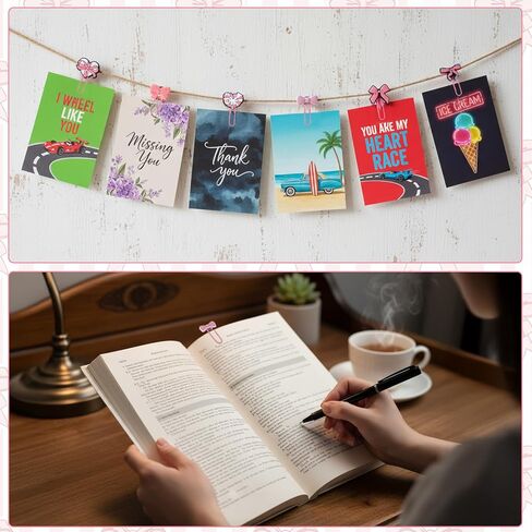 9 Pcs Cute Pink Bow Bookmarks, Coquette Metal Large Bookmarks Preppy Book File Page Marker Clips for Pagination Organize Folder Memo Clip Office Supplies Gifts Wedding Decoration in Kuwait