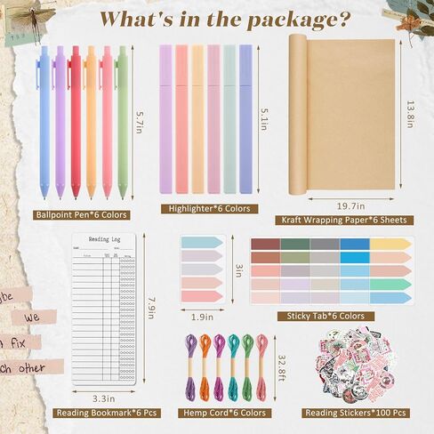 6 مجموعات من التواريخ العمياء مع مستلزمات صندوق هدايا الكتب تتضمن ملصقات كتب رومانسية وأقلام حبر جاف من ورق الكرافت وأقلام تحديد وأكثر من ذلك لقراء مكتبة الكتب وعشاق نادي عيد الحب in Kuwait