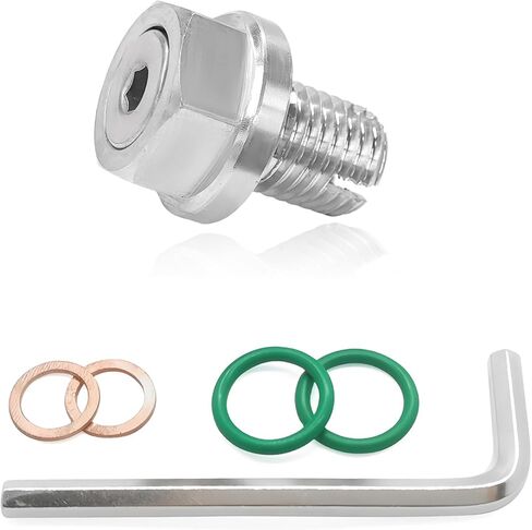 M12.1-1.25 × 15 مم سدادة تصريف الزيت كبيرة الحجم على الظهر، برغي وعاء الزيت من الفولاذ المقاوم للصدأ مع حلقة دائرية ومفتاح ربط، استبدال قابس تصريف وعاء الزيت المقاوم للتسرب للسيارات in Kuwait