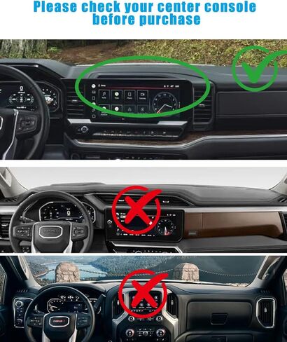 Dash Dashboard Cover Mat Pad for Chevy Chevrolet Silverado 1500 2500 3500 Accessories 2022 2023 2024 2025 2026/GMC Sierra 1500/2500HD/3500HD 2024 2025 2026 (with 13.4inch Screen Only) in Kuwait