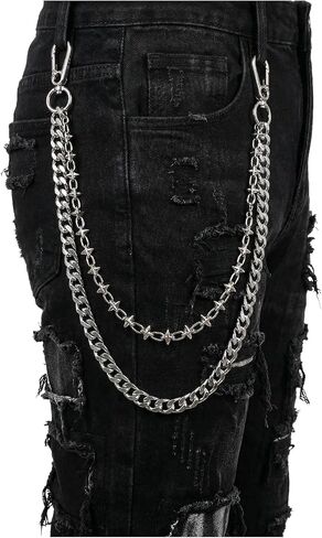 Wallet Chain, Pants Chain, Trousers Chain - Heavy Duty Silver Metal Punk Goth Hip Hop Style in Saudi Arabia