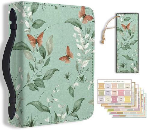 Bible Cover PU Leather Bible Case with Bookmark Starry Moon Floral Bible Carrying Case for Women Men Christian Bible Note Books Carrying Accessories 20.3x28.5x5.9cm in Saudi Arabia