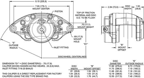 Wilwood Caliper GM D52 2.75in Piston 1.25 Rotor in Saudi Arabia