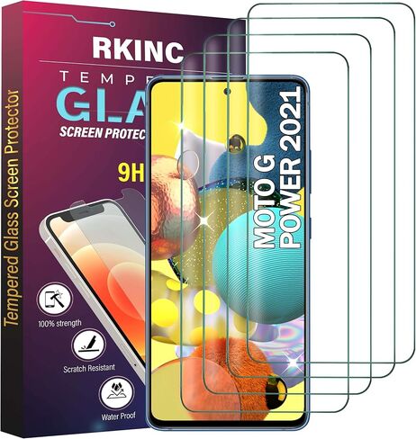 واقي شاشة RKINC [4 عبوات] لهاتف Motorola Moto G Pure، واقي شاشة من الزجاج المقوى، 0.33 مم [ضمان مدى الحياة] [مضاد للخدش] [مضاد للكسر] [خالي من الفقاعات] in Saudi Arabia