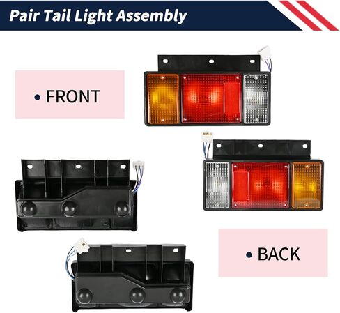 زوج مجموعة مصابيح الذيل مع مصابيح متوافقة مع Isuzu NPR NQR NRR FSR FRR NPR-HD 1987-2006 استبدال 8970658090 8970658100 أضواء المصباح الخلفي للشاحنة (12 فولت) in Kuwait