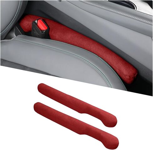 2PCS Car Seat Gap Filler, 2PCS Leather Between Chair Console Gap Plug to Impede ltems from Dropping, Automotive Interior Seat Seam Guard Stopper, Universal for Sedan RV Truck (Black) in Saudi Arabia