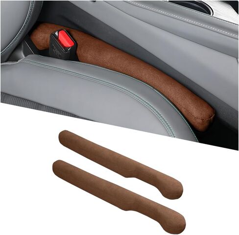 2PCS Car Seat Gap Filler, 2PCS Leather Between Chair Console Gap Plug to Impede ltems from Dropping, Automotive Interior Seat Seam Guard Stopper, Universal for Sedan RV Truck (Black) in Saudi Arabia