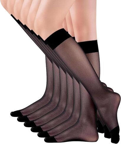 PLULON Knee High Stockings for Women, 15D Sheer Knee Highs Elastic Socks for Skirt Heels Boots Dance Shopping Valentine Gift in Saudi Arabia
