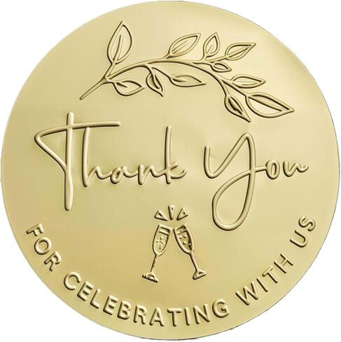 120pcs 2 Inch Gold & White Thank You Stickers Labels Thank You for Celebrating with Me, Self-Adhesive Personalized Seal for Gift Boxes, Envelopes, and Party Favors in Kuwait