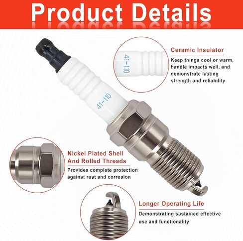 9748HH Spark Plug Wires Set with 41-110 Iridium Spark Plugs Compatible with Chevy Silverado Tahoe Suburban GMC Sierra Yukon Cadillac Escalade 4.8 5.3 6.0 6.2 V8, Replace 41-162 48322 9748GG (8 Set) in Kuwait