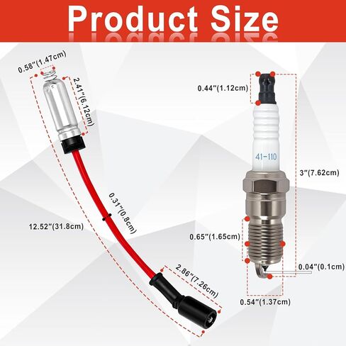9748HH Spark Plug Wires Set with 41-110 Iridium Spark Plugs Compatible with Chevy Silverado Tahoe Suburban GMC Sierra Yukon Cadillac Escalade 4.8 5.3 6.0 6.2 V8, Replace 41-162 48322 9748GG (8 Set) in Kuwait
