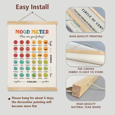 You found a duck Mood Meter Poster for Kids and Adults – Mental Health Feelings Chart for Therapy Office, Counseling Room, or Classroom Wall Decor,SEL Poster14x18.5In (BG22) in Saudi Arabia