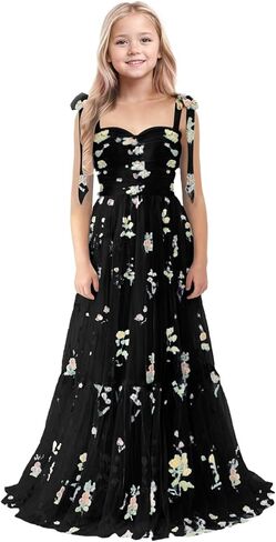 Tulle Flower Girl Dresses for Wedding Floral Embroidery Sweetheart Pageant Dresses Girl Formal Gown in Kuwait