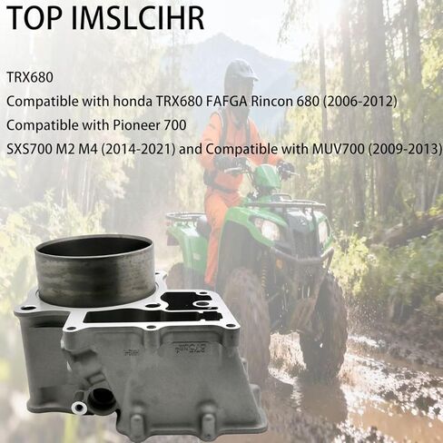 تجويف أسطوانة TOP IMSLCHR 102 مم متوافق مع مجموعة أسطوانات محرك هوندا TRX680، مع مكبس وحشيات، متوافق مع Rincon 680 2006-2012 متوافق مع Pioneer 700 2014-2020 in Saudi Arabia