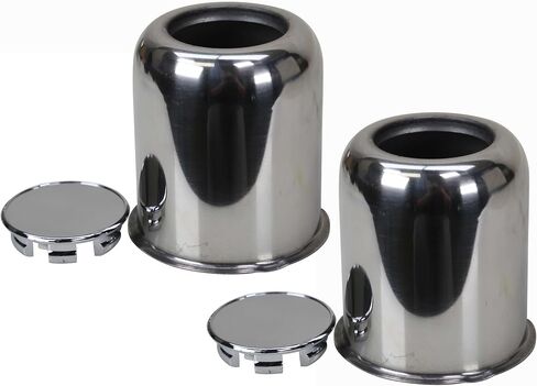 LIBRA Trailer Wheel Center Caps 4.25" Stainless Steel Push Through Easy Lub Style, Set 2-27073 in Saudi Arabia