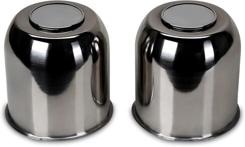LIBRA Trailer Wheel Center Caps 4.25" Stainless Steel Push Through Easy Lub Style, Set 2-27073 in Saudi Arabia