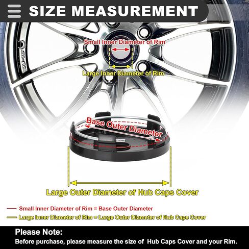 Motoforti Universal Wheel Center Caps Hub Covers, 60mm Dia, Plastic, Black, 4 Pcs in Saudi Arabia