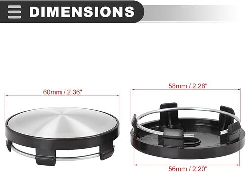 Motoforti Universal Wheel Center Caps Hub Covers, 60mm Dia, Plastic, Black, 4 Pcs in Saudi Arabia