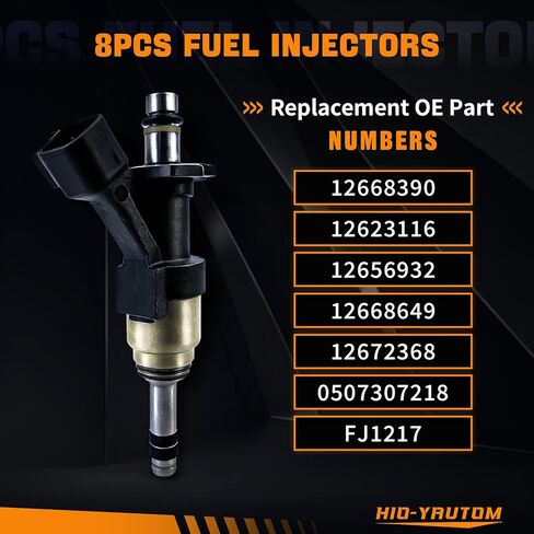 12668390 حاقن الوقود 8 قطع 6 فتحات متوافق مع شيفروليه سيلفرادو 1500 2500 سوبربان تاهو شايان جي إم سي سييرا 1500 يوكون 5.3 لتر V8 2014-2018 بديل لـ FJ1217 12668390 12672368 in Kuwait