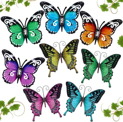 Tandefio 8 Pcs Metal Wall Decor Wall Art Hanging Decorations Outdoor Indoor Sculptures for Garden Fence Pool Home Porch(Fish) in Saudi Arabia
