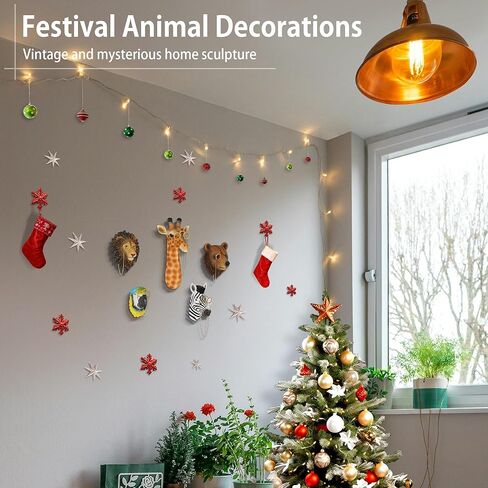 UITWMKTG Simulated Animal Head Wall Decor Colored Animal Sculptures Wall Mount 3D Wall Art Decoration for Home Bedroom Living Room Decor Zebra in Saudi Arabia