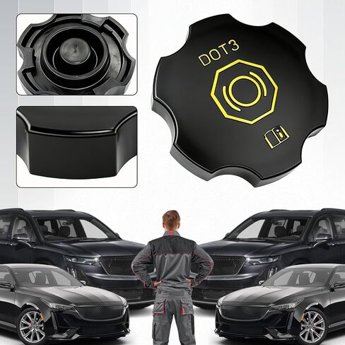 Dot 3 Brake Fluid Cap Replacement, 20760280 Brake Master Cylinder Reservoir Cap for Cadillac Escalade ESV Chevy Suburban Tahoe Silverado Volt GMC Yukon Sierra Acadia Canyon Buick Enclave Lucerne in Kuwait