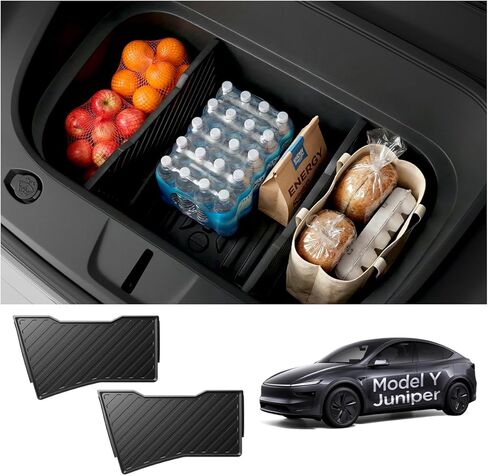 Front Trunk Divider for Tesla Model Y Juniper Premium/Performance 2025 2026 - Storage Organization Solution, Silicone Padded Snug Fit, Reduces Rattle Noise, Frunk Organizer Partition Set (Pack of 2) in Saudi Arabia