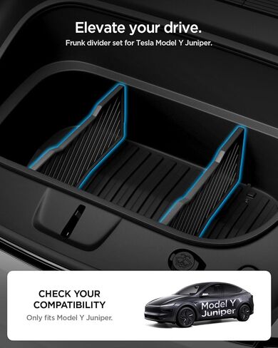 Front Trunk Divider for Tesla Model Y Juniper Premium/Performance 2025 2026 - Storage Organization Solution, Silicone Padded Snug Fit, Reduces Rattle Noise, Frunk Organizer Partition Set (Pack of 2) in Saudi Arabia