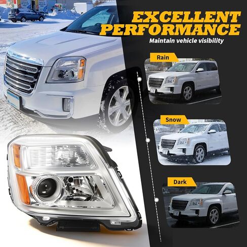 مجموعة المصابيح الأمامية الجانبية للركاب والسائق متوافقة مع 2016-2017 Terrain SLE/SLT الأمامية اليسرى واليمنى للمصابيح الأمامية الهالوجين GM2502435 GM2503435 in Saudi Arabia