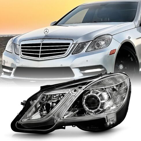 KEEKPO-For 2010 2011 2012 2013 مرسيدس بنز W212 E350 E550 نوع الهالوجين مصابيح أمامية لجهاز العرض مجموعة المصابيح الأمامية يسار + يمين in Saudi Arabia