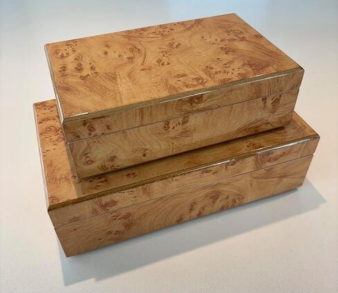 Cruiser's Caché Burl Wood Design Luxe Decorative Box | Fully Suede-Lined | (Small - 8 inches) in Saudi Arabia