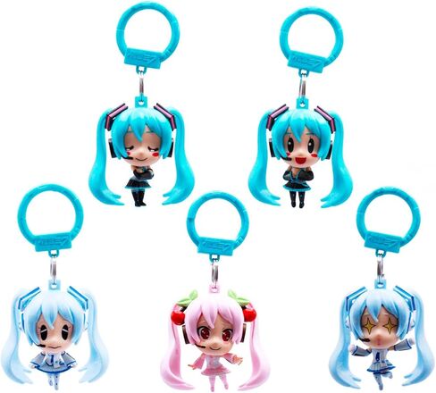 Hatsune Miku Blind Bag Keychains - Bundle with 3 Blind Bag Mini Figures Mystery Keychains Plus Stickers, More | Hatsune Miku Figure Key Rings Set in Saudi Arabia