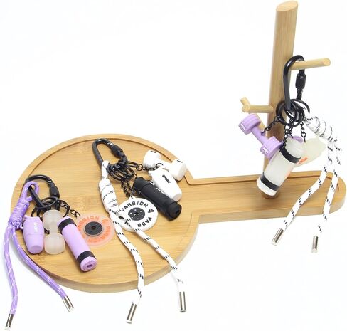 18PCS Fitness Yoga Keychain Set, Gym Charms with Dumbbell, Weight Plate & Shaker Bottle, Paracord Loops & D-Ring Clips for Keys & Bags – White Purple in Saudi Arabia