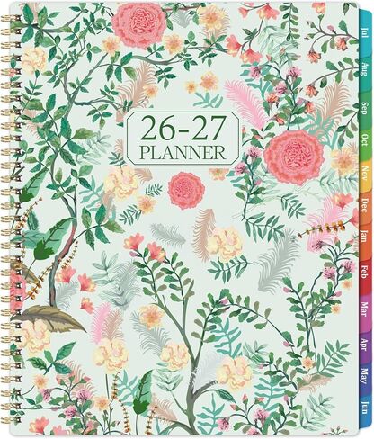 Planner 2026-2027 - Academic Planner, 9" x 11", Jul. 2026 - Jun. 2027, 2026-2027 Planner Weekly and Monthly with Colorful Tabs, Strong Twin-wire Binding, Back Pocket - Floral in Saudi Arabia