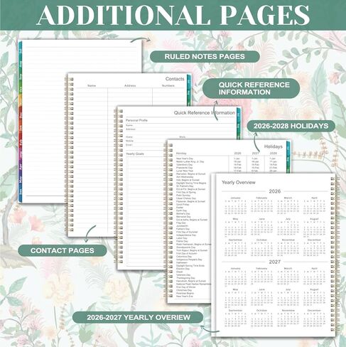 Planner 2026-2027 - Academic Planner, 9" x 11", Jul. 2026 - Jun. 2027, 2026-2027 Planner Weekly and Monthly with Colorful Tabs, Strong Twin-wire Binding, Back Pocket - Floral in Saudi Arabia