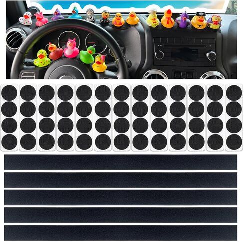 52Pcs Duck Holder for Jeep,Rubber Ducks Mount for Jeep Dash,Upgraded Hook & Loop Design Duck Holder-52 Hook Pads & 5 Loop Strips in Kuwait