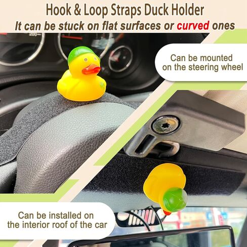 52Pcs Duck Holder for Jeep,Rubber Ducks Mount for Jeep Dash,Upgraded Hook & Loop Design Duck Holder-52 Hook Pads & 5 Loop Strips in Kuwait