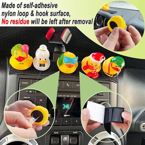 52Pcs Duck Holder for Jeep,Rubber Ducks Mount for Jeep Dash,Upgraded Hook & Loop Design Duck Holder-52 Hook Pads & 5 Loop Strips in Kuwait