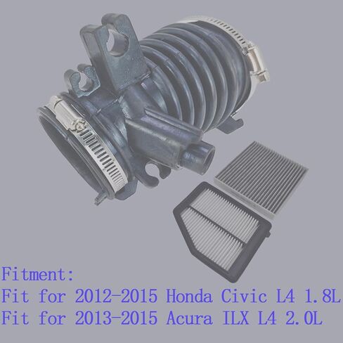 أنبوب خرطوم السحب وفلتر الهواء وفلتر هواء المقصورة مناسب لـ 2012-2015 Honda Civic L4 1.8L، مناسب لـ 2013-2015 Acura ILX L4 2.0L، استبدل 17225-R1A-A01 17220-R1A-A01 80292-SWA-A01 in Saudi Arabia