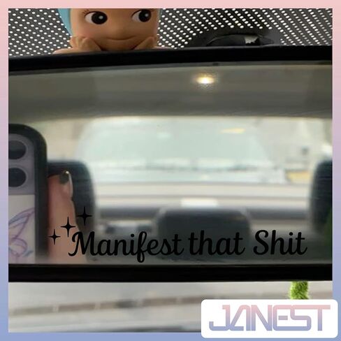JANES 3pcs Manifest That Shit Decal, Size 3x1 UV DTF Transfer Car Mirror Decal, Manifestation Rearview Mirror Sticker, Spiritual Car Mirrors Stickers, Car Decals for Women Men, Car Decals for Trucks in Saudi Arabia