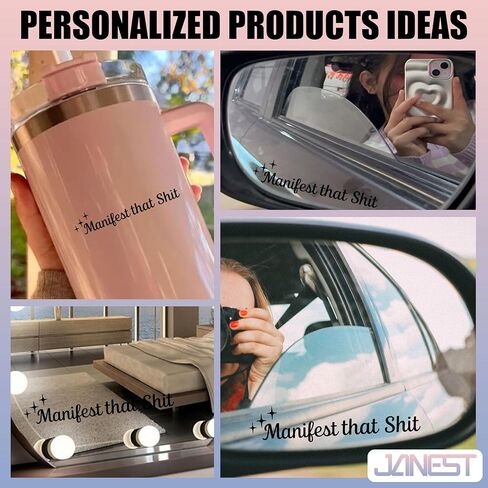 JANES 3pcs Manifest That Shit Decal, Size 3x1 UV DTF Transfer Car Mirror Decal, Manifestation Rearview Mirror Sticker, Spiritual Car Mirrors Stickers, Car Decals for Women Men, Car Decals for Trucks in Saudi Arabia